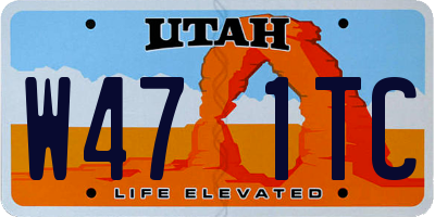 UT license plate W471TC