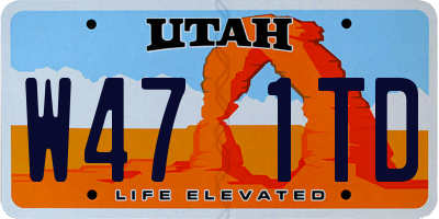 UT license plate W471TD