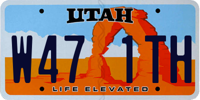 UT license plate W471TH