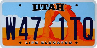 UT license plate W471TQ
