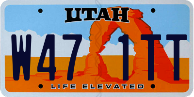 UT license plate W471TT