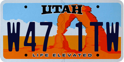 UT license plate W471TW