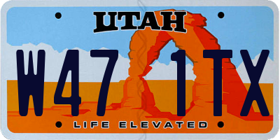 UT license plate W471TX