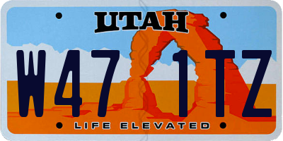 UT license plate W471TZ