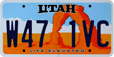 UT license plate W471VC