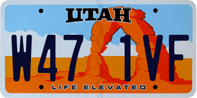 UT license plate W471VF