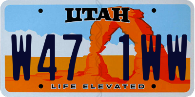 UT license plate W471WW