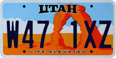 UT license plate W471XZ
