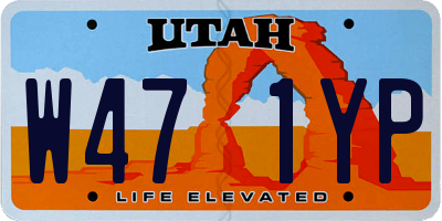 UT license plate W471YP