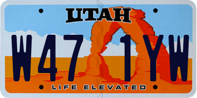 UT license plate W471YW