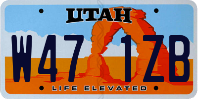 UT license plate W471ZB
