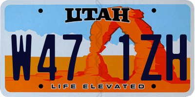 UT license plate W471ZH