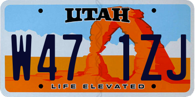 UT license plate W471ZJ