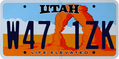 UT license plate W471ZK