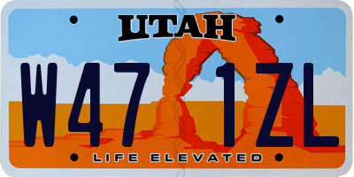 UT license plate W471ZL