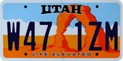 UT license plate W471ZM