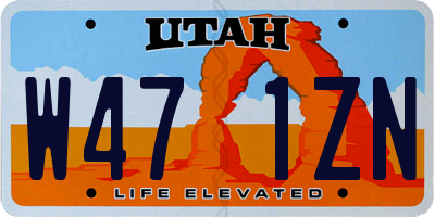 UT license plate W471ZN
