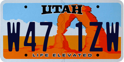 UT license plate W471ZW