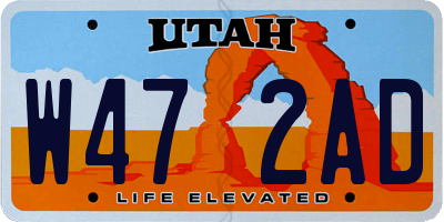 UT license plate W472AD