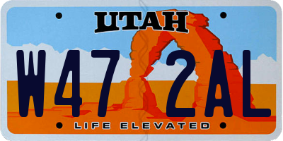 UT license plate W472AL