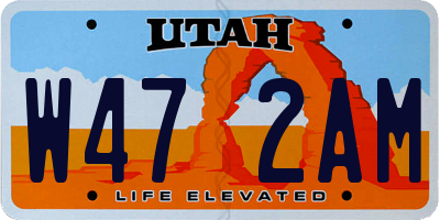UT license plate W472AM