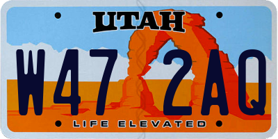 UT license plate W472AQ