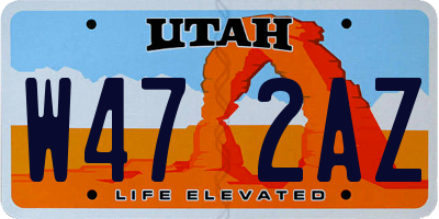 UT license plate W472AZ