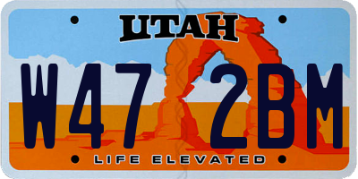 UT license plate W472BM