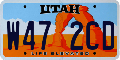UT license plate W472CD