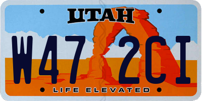 UT license plate W472CI
