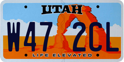 UT license plate W472CL