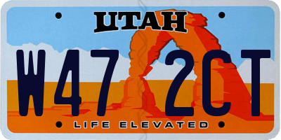 UT license plate W472CT
