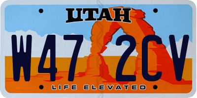 UT license plate W472CV