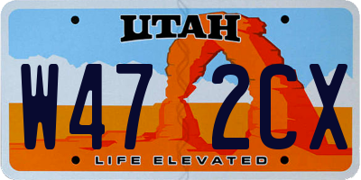UT license plate W472CX
