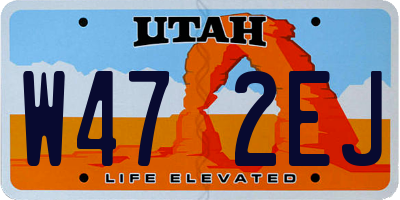 UT license plate W472EJ