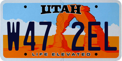 UT license plate W472EL