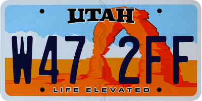 UT license plate W472FF