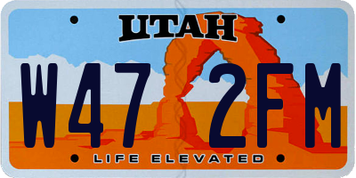 UT license plate W472FM