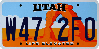 UT license plate W472FO