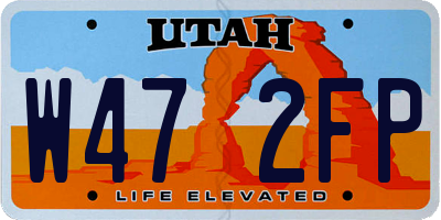 UT license plate W472FP