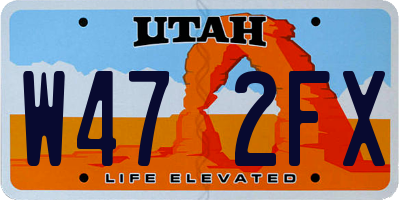 UT license plate W472FX