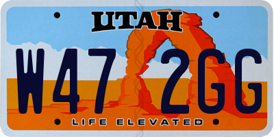 UT license plate W472GG