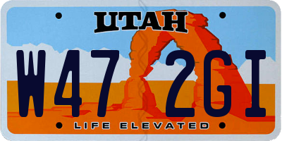 UT license plate W472GI
