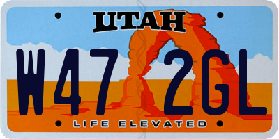 UT license plate W472GL