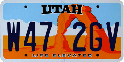 UT license plate W472GV