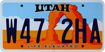 UT license plate W472HA