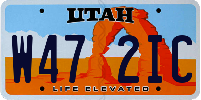 UT license plate W472IC