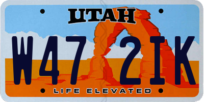 UT license plate W472IK