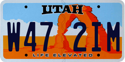 UT license plate W472IM