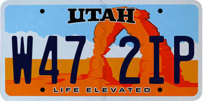 UT license plate W472IP